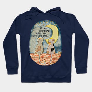 Two Cats and The Moon Hoodie